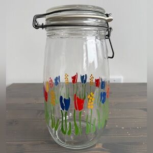 Vintage ARC hinged lid glass jar